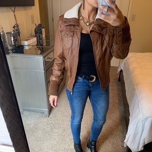 B By Bernardo Bomber Jacket Vegan Leather S